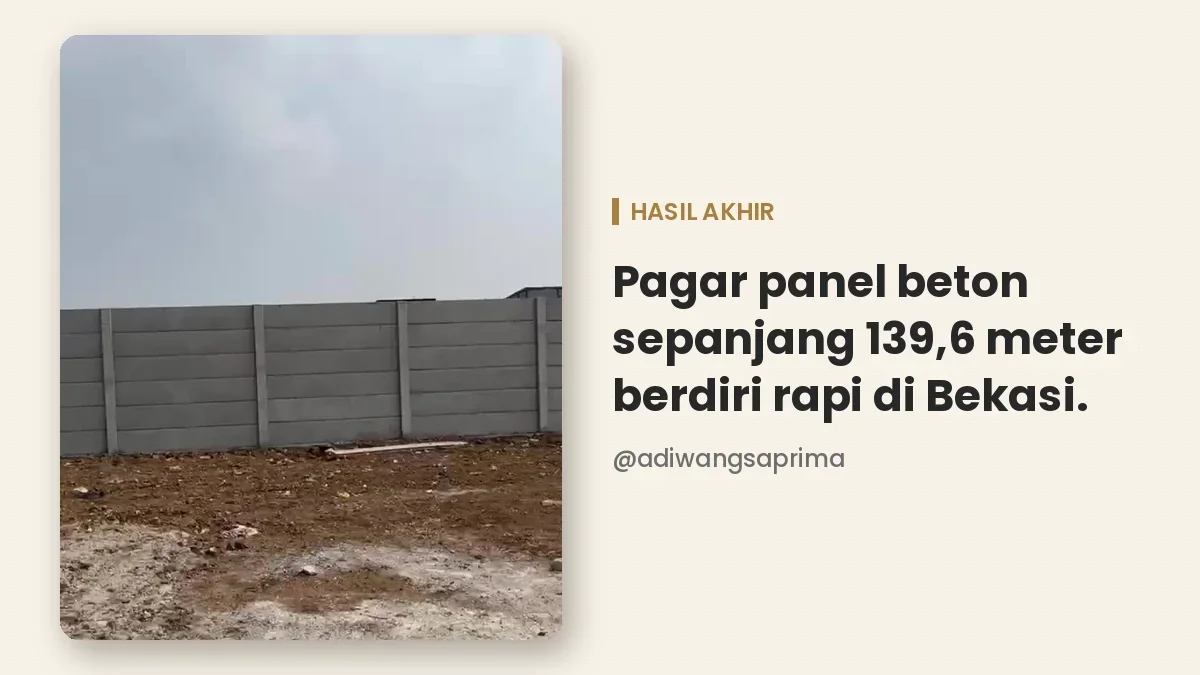 Cara kerja pasang pagar panel beton: hasil batas lahan rapi