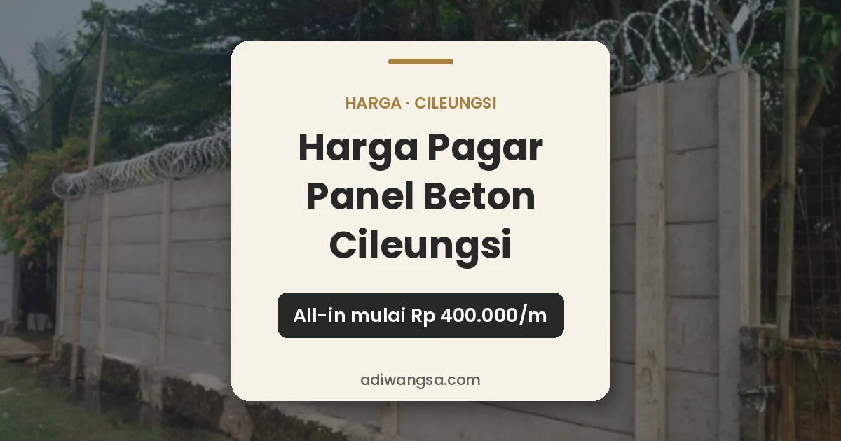 Harga pagar panel beton Cileungsi all-in mulai Rp 400.000 per meter