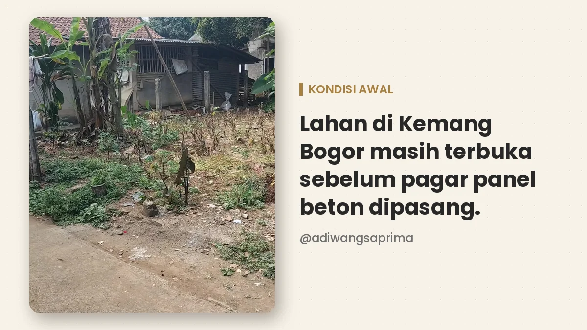 Lahan terbuka di Kemang Bogor sebelum pemasangan pagar panel