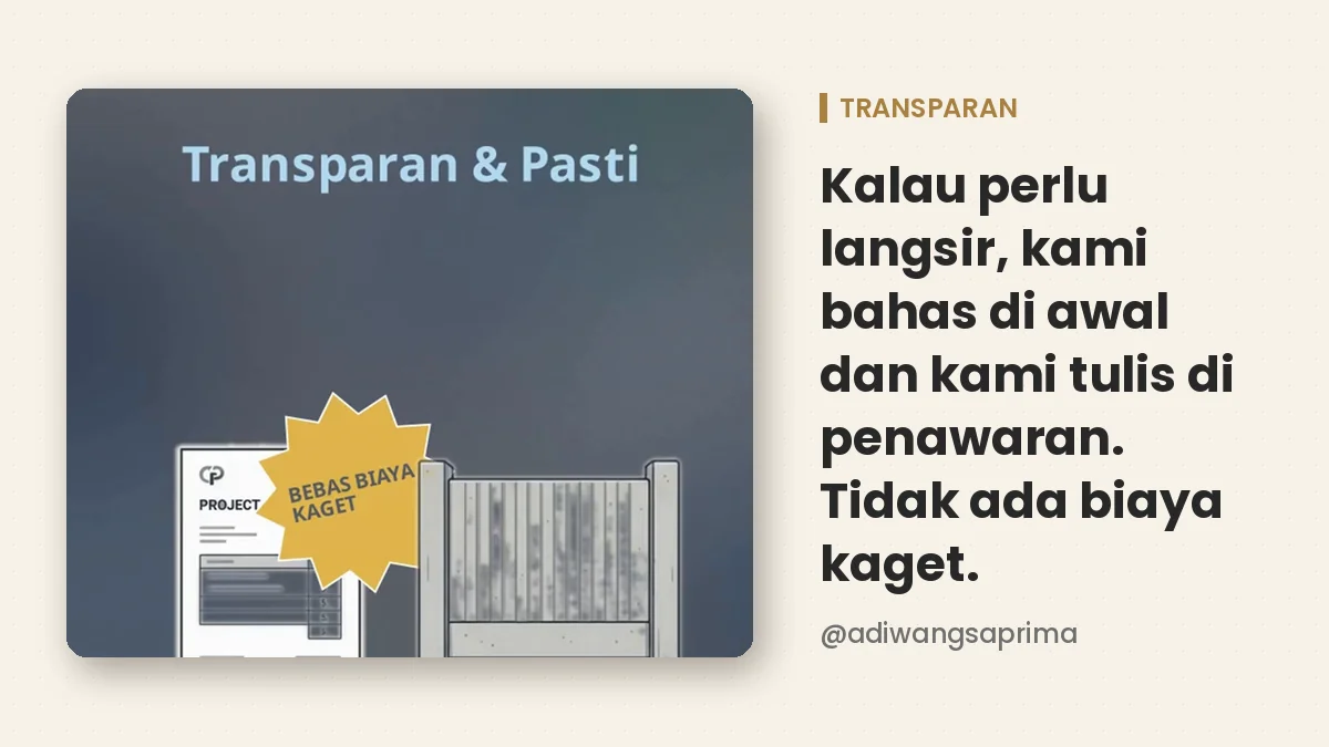 Langsir material dibahas di awal dan tertulis di penawaran