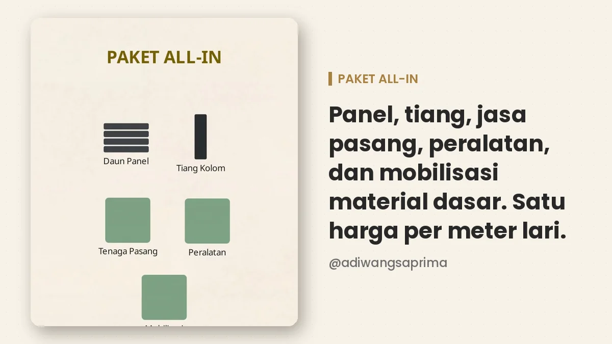 Paket all-in pagar panel beton tanpa kejutan biaya