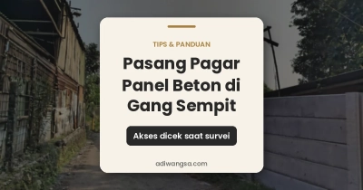 Pasang pagar panel beton di gang sempit
