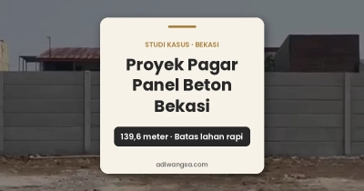 Proyek pagar panel beton Bekasi 139,6 meter, batas lahan rapi