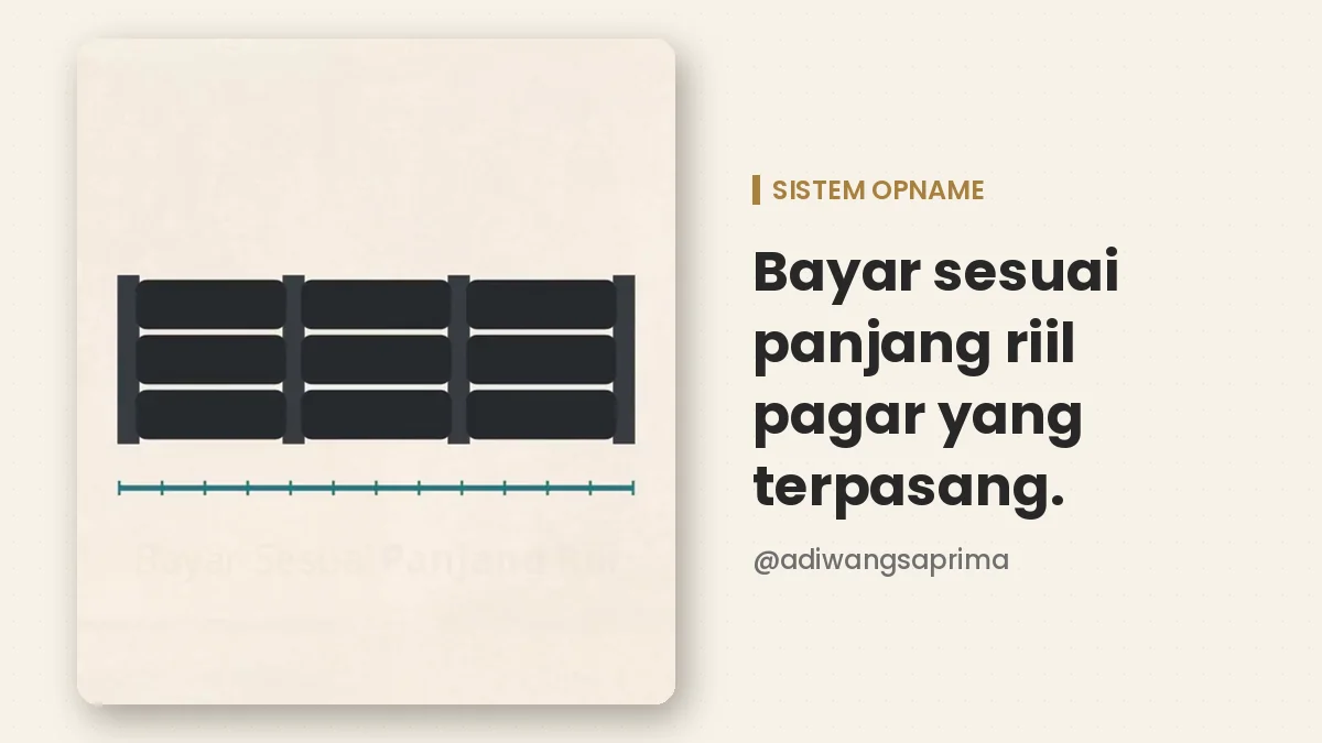 sistem opname pagar panel beton bayar sesuai panjang riil