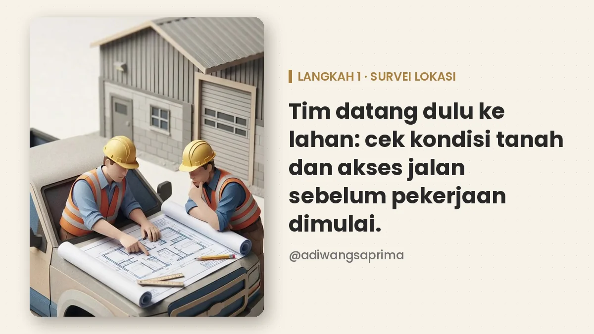 survei lokasi pagar panel beton sebelum pemasangan