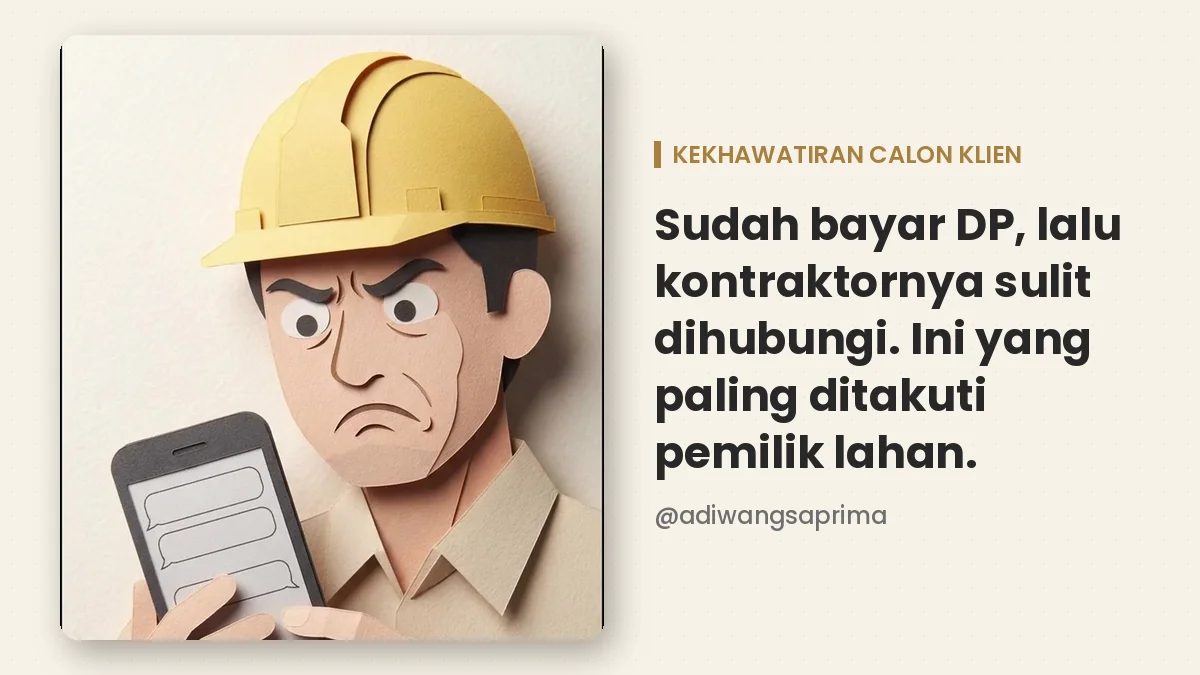 takut kontraktor pagar kabur setelah bayar DP